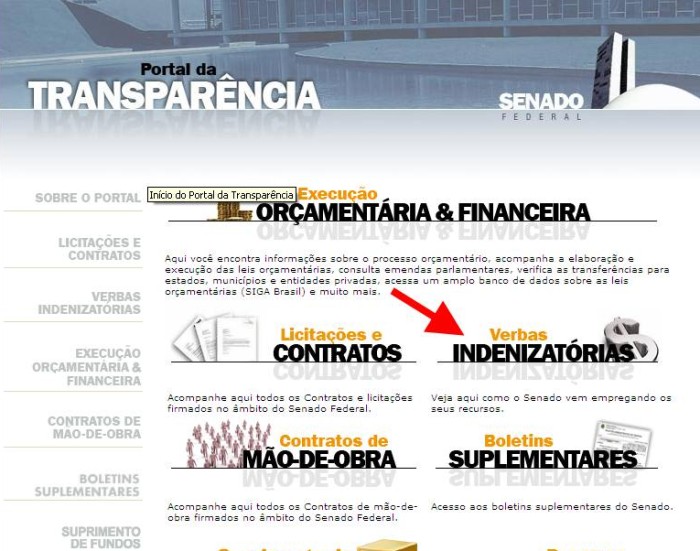 Uma nova janela vai abrir, clique em "verbas indenizatórias"...