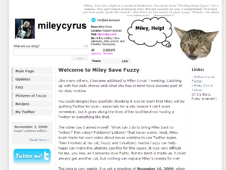 Reprodução www.mileysavefuzzy.com