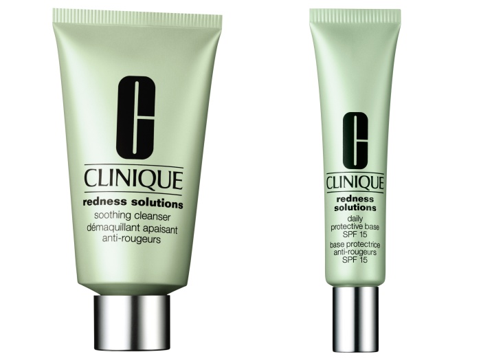 A base e o gel para limpeza da pele ultrassensível são novidades da Clinique (SAC: 11-5501-9005). À esquerda, o Redness Solutions Soothing Cleanser (R$ 102...