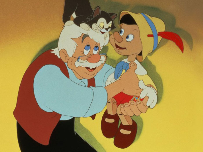 Divulgação/Walt Disney Productions O boneco de madeira Pinóquio, do filme da Disney de 1940, é criado pelo velho e amoroso Gepeto. Por querer ser um menino de verdade, Pinóquio cai em uma ar...