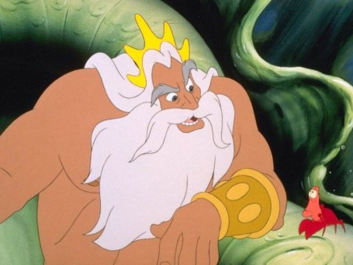 Divulgação/Walt Disney Pictures O rei Tritão é o pai da sereia Ariel que, ao se apaixonar por um humano, deseja abandonar a vida marítima para viver um grande amor