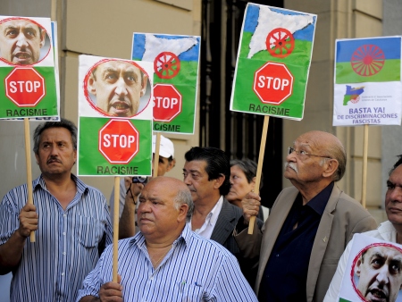 protesto contra sarkozy na espanha