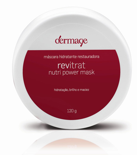 Máscara Revitrat Nutri Power Dermage, R$ 39. Para cabelos profundamente danificados ou quimicamente tratados