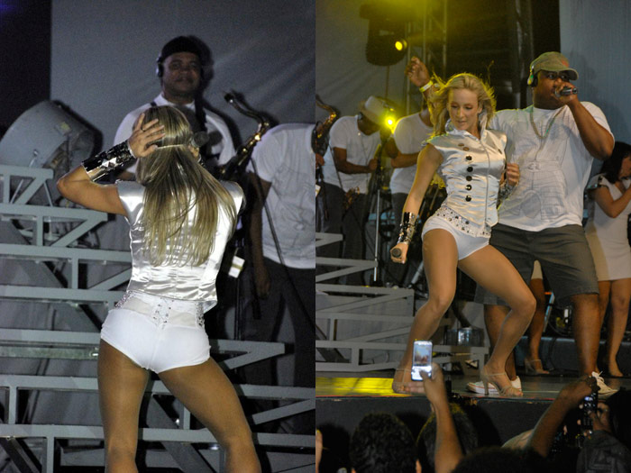 A cantora baiana Claudia Leitte arrasou de branco em show na Costa do Sauípe, na Bahia, quando cantou pela primeira vez "As máscaras". A canção foi foi com...
