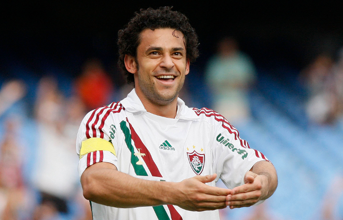 Fred, do Fluminense, comemora seu gol contra o Vitória, no Maracanã