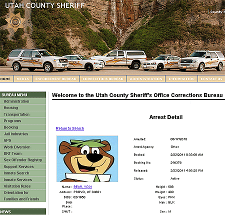 Reprodução/Utah County Sheriff
