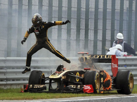 Superaquecimento seria causa de inc&ecirc;ndio no carro de Heidfeld ...