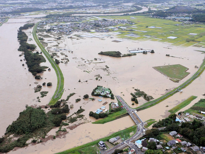 Vista aérea da região de Toyokawa, no centro do Japão (Kyodo/Reuters) Japão