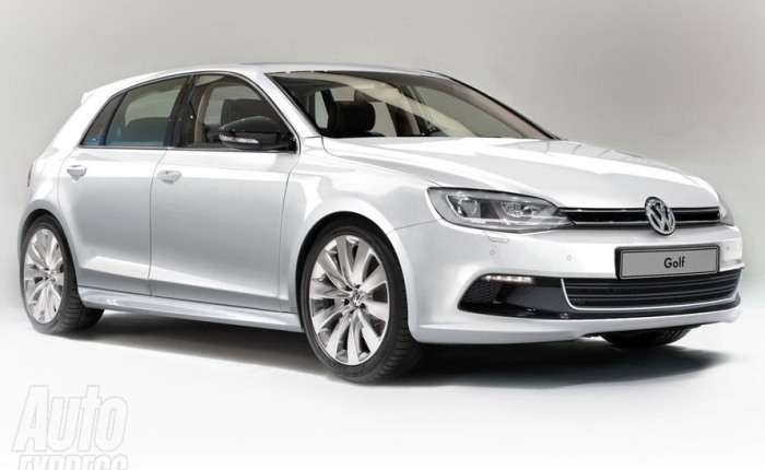 Projeção mostra como deve ficar a sétima geração de um dos carros mais bem sucedidos da Volks (Autoexpress/projeção) Projeção Golf 1 G