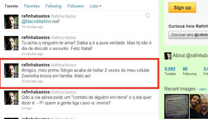 Rafinha Bastos print Twitter