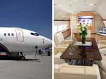 Em promoção, avião com sala, quarto e banheiro <br> sai por R$ 157 milhões em feira na Suíça