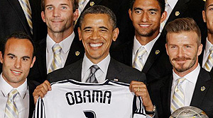 Beckham é recebido por Obama após conquistar título