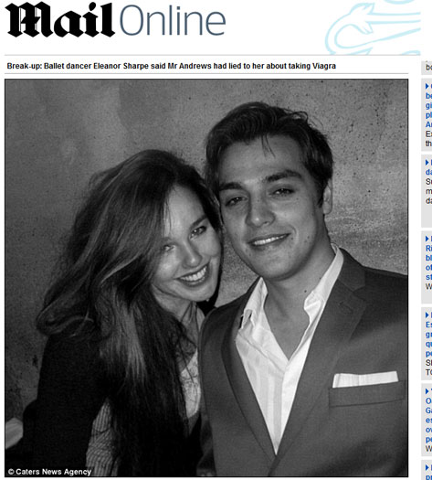 James Andrews e Eleanor Sharpe, que estavam juntos desde o começo do ano (Reprodução/dailymail.co.uk) .