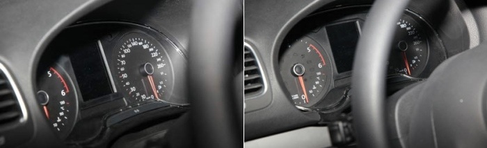 O interior do novo Golf ainda é um mistério, exceto por estas imagens do painel obtidas pela agência AutoMedia. O preço de entrada do carro no Brasil dever...