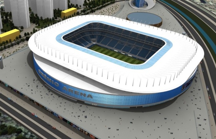Gr&ecirc;mio negocia com tr&ecirc;s empresas naming rights de sua nova arena