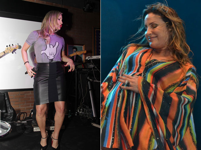 Cláudia (à esquerda) 13kg mais magra um mês após dar a luz a Rafael, seu segundo filho (Foto: Montagem/R7) Claudia Leitte