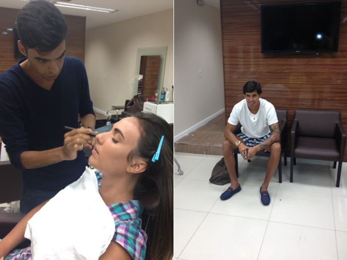 Voltou mesmo? Victor Ramos acompanha Nicole Bahls em sal&atilde;o de ...