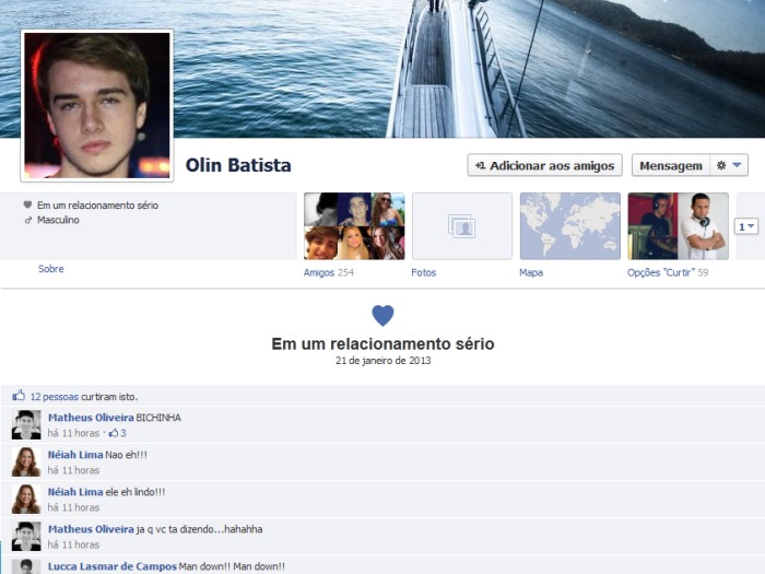 Olin Batista muda status para relacionamento s&eacute;rio no Facebook ...
