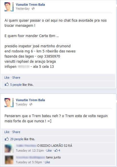 Postagens "carentes" também oferecem troca de mensagens pelo celular
(Reprodução / Facebook)
vanutin