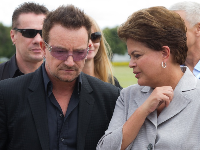 Dilma recebe o l der do U2 Bono Vox no Pal cio da Alvorada em Bras lia 