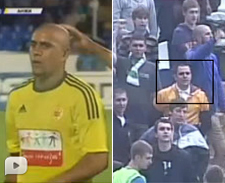 Clube russo mostra torcedor que jogou banana em Roberto Carlos