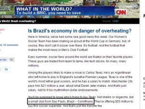 CNN chama Corinthians de “clube pequeno de São Paulo”