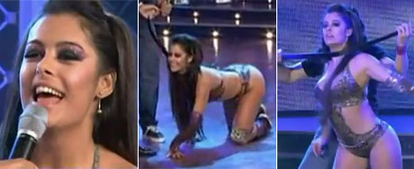 Larissa Riquelme paga de felina e faz dança sensual; veja imagens