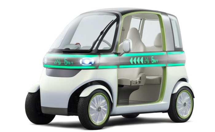 Daihatsu Pico - Este protótipo de carro elétrico para duas pessoas - uma atrás da outra - também possui telas de LED no exterior que podem exibir mensagens...