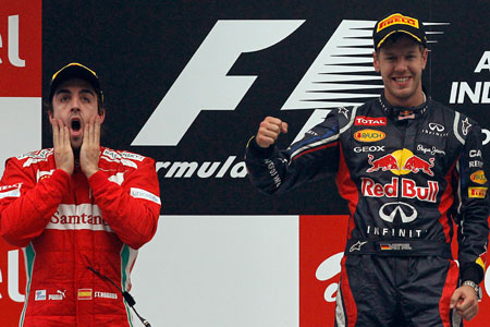 Vettel vence na &Iacute;ndia, mas Alonso &eacute; segundo e campeonato ...