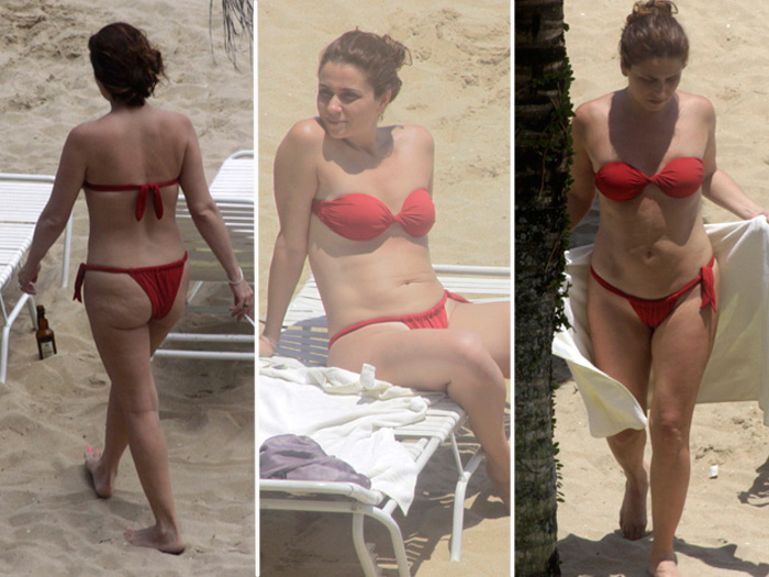 Ap&oacute;s 3 filhos, Giovanna Antonelli exibe flacidez e celulites na praia ...