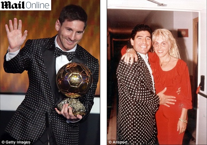 Palet&oacute; de bolinhas do craque Messi foi homenagem a Maradona ...