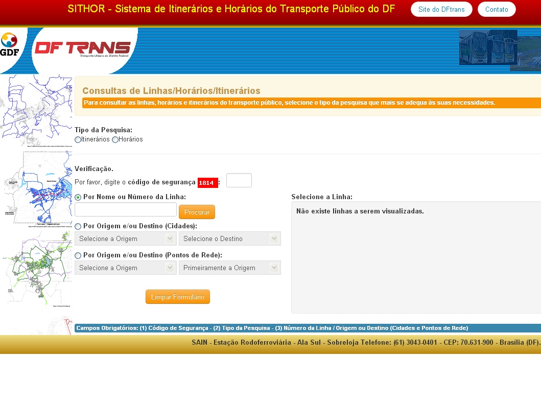 DFTrans promete atendimento mais rápido com a ferramenta
(Reprodução/Internet)
DFTrans tem nova ferramenta para buscas de itinerários e horários de ônibus
