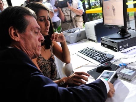 O presidente do Tribunal Regional Eleitoral do Distrito Federal – TRE-DF – Desembargador Mario Machado, dá entrevista coletiva para anunciar as primeiras medidas para a implantação do voto biométrico já nas eleições gerais do ano que vem.