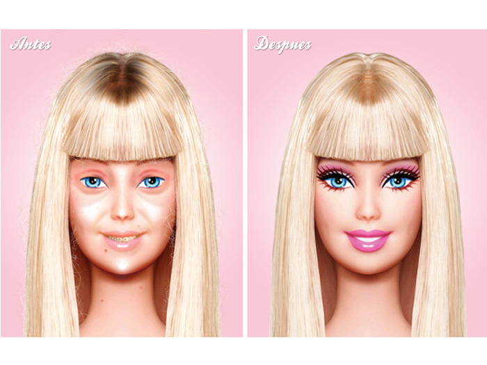Boneca Barbie &eacute; "flagrada" sem maquiagem. Veja o antes e depois ...