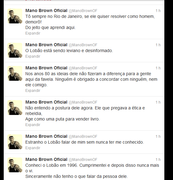 Ap&oacute;s briga na net, Mano Brown desafia Lob&atilde;o: &ldquo;Se ele quiser ...