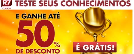 r7 cursos Teste seus conhecimentos e ganhe até 50% de desconto