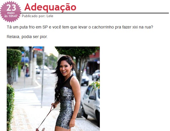 Ex-BBB e a roupa adequada para <br>cada situação
